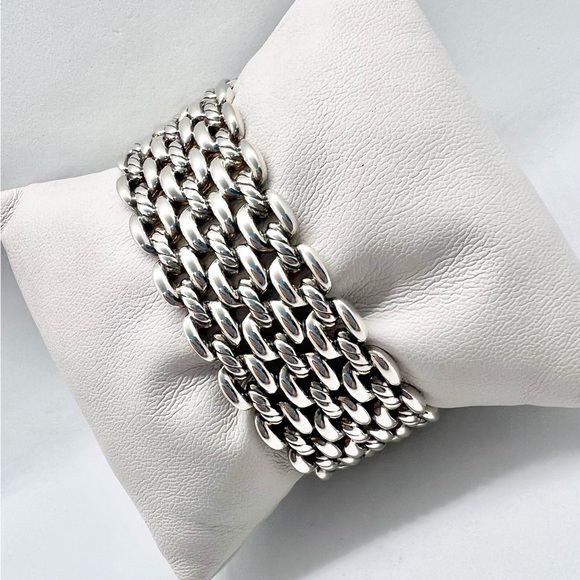 David Yurman Thoroughbred 3-Row Cuff Bracelet - Picture 5 of 16